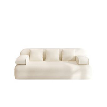 78.7" Frameless Sofa Corduroy Sofa,2-in-1 Convertible Floor Sofa Bed with 3 Pillows