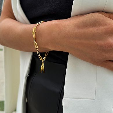 ITALIAN HAND CHARM CHAIN BRACELET -18K GOLD VERMEIL
