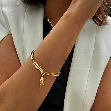 ITALIAN HAND CHARM CHAIN BRACELET -18K GOLD VERMEIL