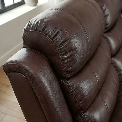 Faux Leather Reclining Sectional with LED Lighting & Bluetooth Speaker