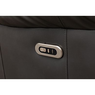 Faux Leather L-Shaped Power Recliner Sofa with LED Lighting