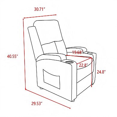30.71'' Modern Recliner with Push-Back Mechanism
