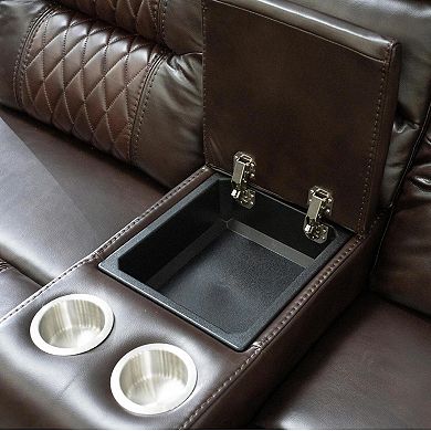 Faux Leather 5-Seater Reclining Sectional Sofa