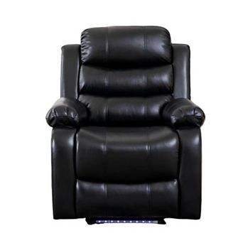 34.25'' Faux Leather Manual Recline Chair With LED Ambient Light