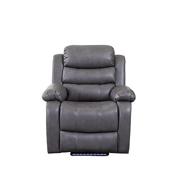 34.25'' Faux Leather Manual Recline Chair With LED Ambient Light