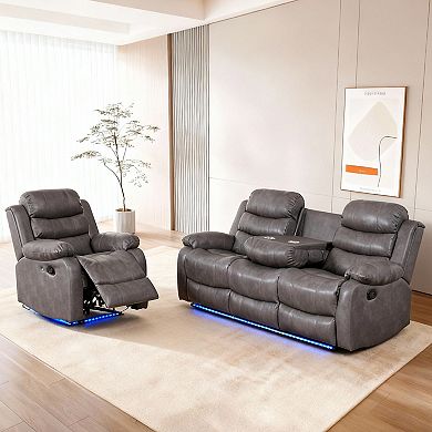 Manual Recline Chair And Sofa Set