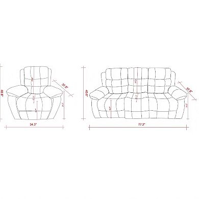 Manual Recline Chair And Sofa Set