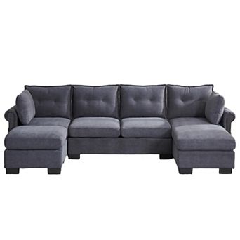 112" Pet-Friendly Sectional Sofa With Reversible Chaise & Ottoman