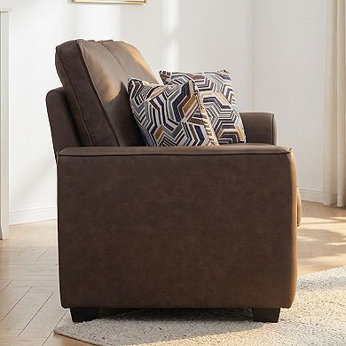 2-Piece Tech Fabric Living Room Set With Loveseat And Sofa