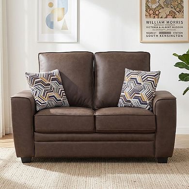 2-Piece Tech Fabric Living Room Set With Loveseat And Sofa