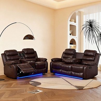 2-Piece Manual Recline Loveseat And Sofa Set