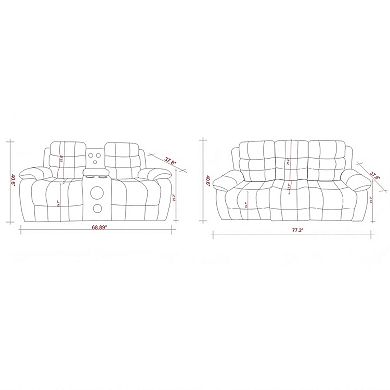 2-Piece Manual Recline Loveseat And Sofa Set