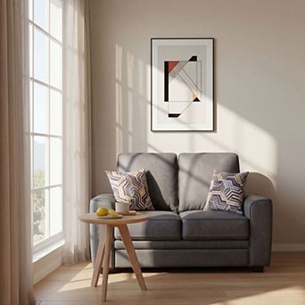 58.3" Modern Tech Fabric Loveseat with Two Pillows, Upholstered Couch for Living Room, Bedroom