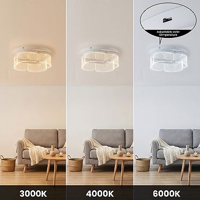 C Cattleya 16.75-Inch Flower-Shaped Integrated LED Flush Mount Ceiling Light
