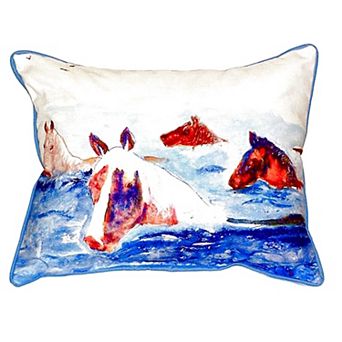 Betsy Drake Chincoteague Ponies Indoor Outdoor Pillow 11x14