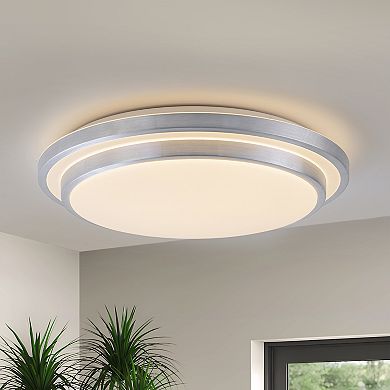 C Cattleya 16-Inch 2-Tier Modern Dimmable LED Flush Mount Ceiling Light (3000K/4000K/5000K)