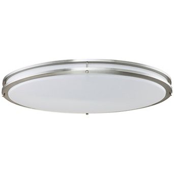 C Cattleya 24-Inch Brushed Nickel Oval Dimmable LED Flush Mount with Opal Acrylic Shades