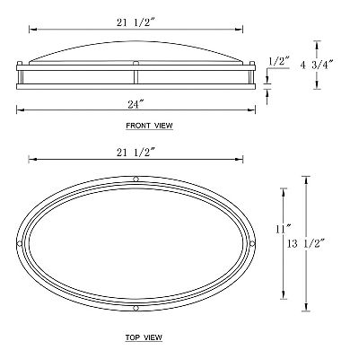 C Cattleya 24-Inch Brushed Nickel Oval Dimmable LED Flush Mount with Opal Acrylic Shades