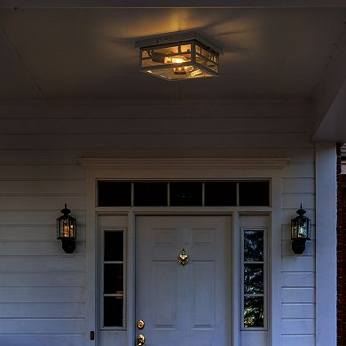C Cattleya 10.5-Inch Matte Black Outdoor Motion Sensor Flush Mount Light