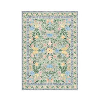 Washable Floral Area Rugs for Living Room, Vintage Rug Soft Non-Slip Carpet for Bedroom Dining Room