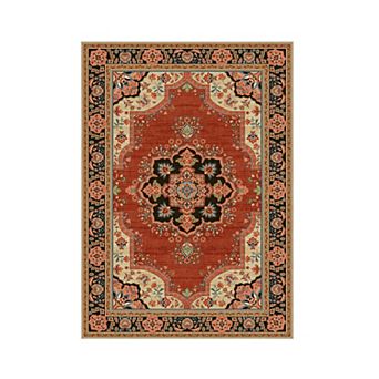 Washable Area Rug for Living Room, Vintage Floral Rug Floors Decor for Bedroom, Geometric Carpet