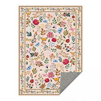 Low Pile Area Rugs for Living Room, Soft Carpet for Bedroom Dining Room, Non Slip Backing,Washable