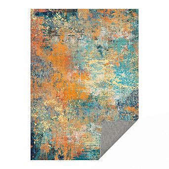 Low Pile Area Rugs for Living Room, Soft Carpet for Bedroom Dining Room, Non Slip Backing,Washable
