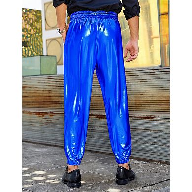 Men's Party Casual Pants Drawstring Waist with Side Pockets