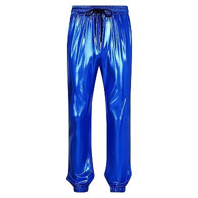 Men's Party Casual Pants Drawstring Waist with Side Pockets