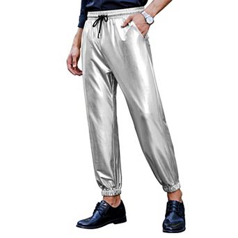 Men's Party Casual Pants Drawstring Waist with Side Pockets