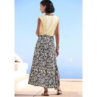 Lascana Women's Side Slit Midi Skirt