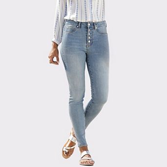 Lascana Women's Button Front Skinny Jeans