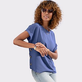 Lascana Women's Side Button Detail Blouse
