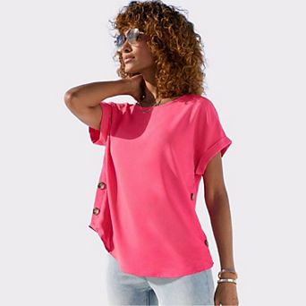 Lascana Women's Side Button Detail Blouse