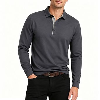 Men's Polo Shirt Long Sleeve Casual Top