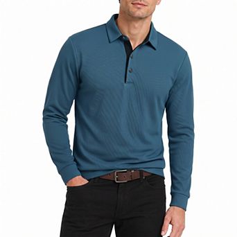 Men's Polo Shirt Long Sleeve Casual Top