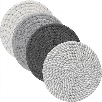 Set of 4 Cotton Trivets 7 Inch Heat Resistant Hot Pads