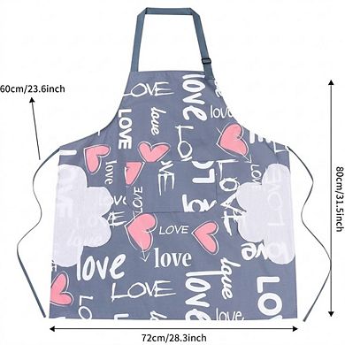 2 Pack Floral Waterproof Bib Aprons Adjustable with Pocket
