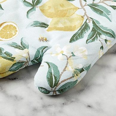Cotton Heat Resistant Oven Mitt Set 2 Pack Lemon