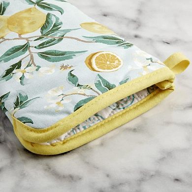 Cotton Heat Resistant Oven Mitt Set 2 Pack Lemon