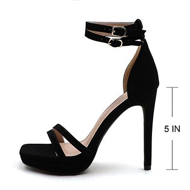 Sabrina-1 Double Strap Ankle Buckle Platform Stiletto Dress Sandal