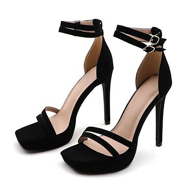 Sabrina-1 Double Strap Ankle Buckle Platform Stiletto Dress Sandal