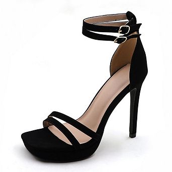 Sabrina-1 Double Strap Ankle Buckle Platform Stiletto Dress Sandal