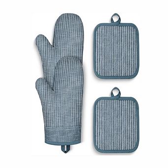 Silicone Heat Resistant Oven Mitts and Pot Holder Set 4 pc