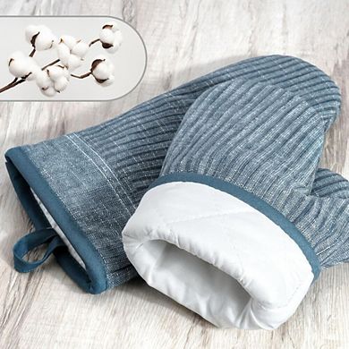 Silicone Heat Resistant Oven Mitts and Pot Holder Set 4 Piece
