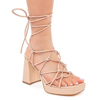 Betrix-2 Lace-Up Strappy Platform Block Heel Sandals