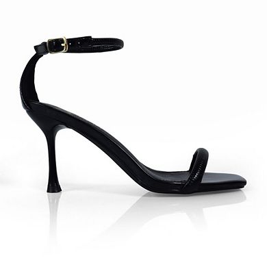 Fresco-1 Minimalist Square Toe Ankle Strap Dress Sandals