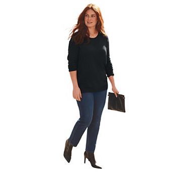Avenue Women's Plus Size Featherweight Crew Neck Sweater