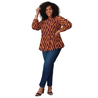 Avenue Women's Plus Size Paulina Peplum Blouse