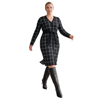 Avenue Women's Plus Size Cardigan Sweater Dress